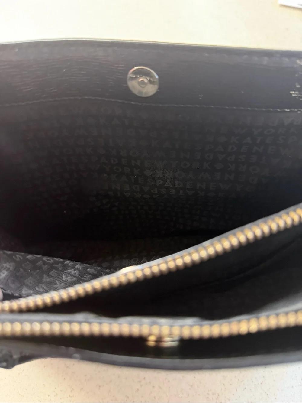 Kate Spade Black Leather Handbag • Gold Hardware • Structured Tote • Upcycled🖤